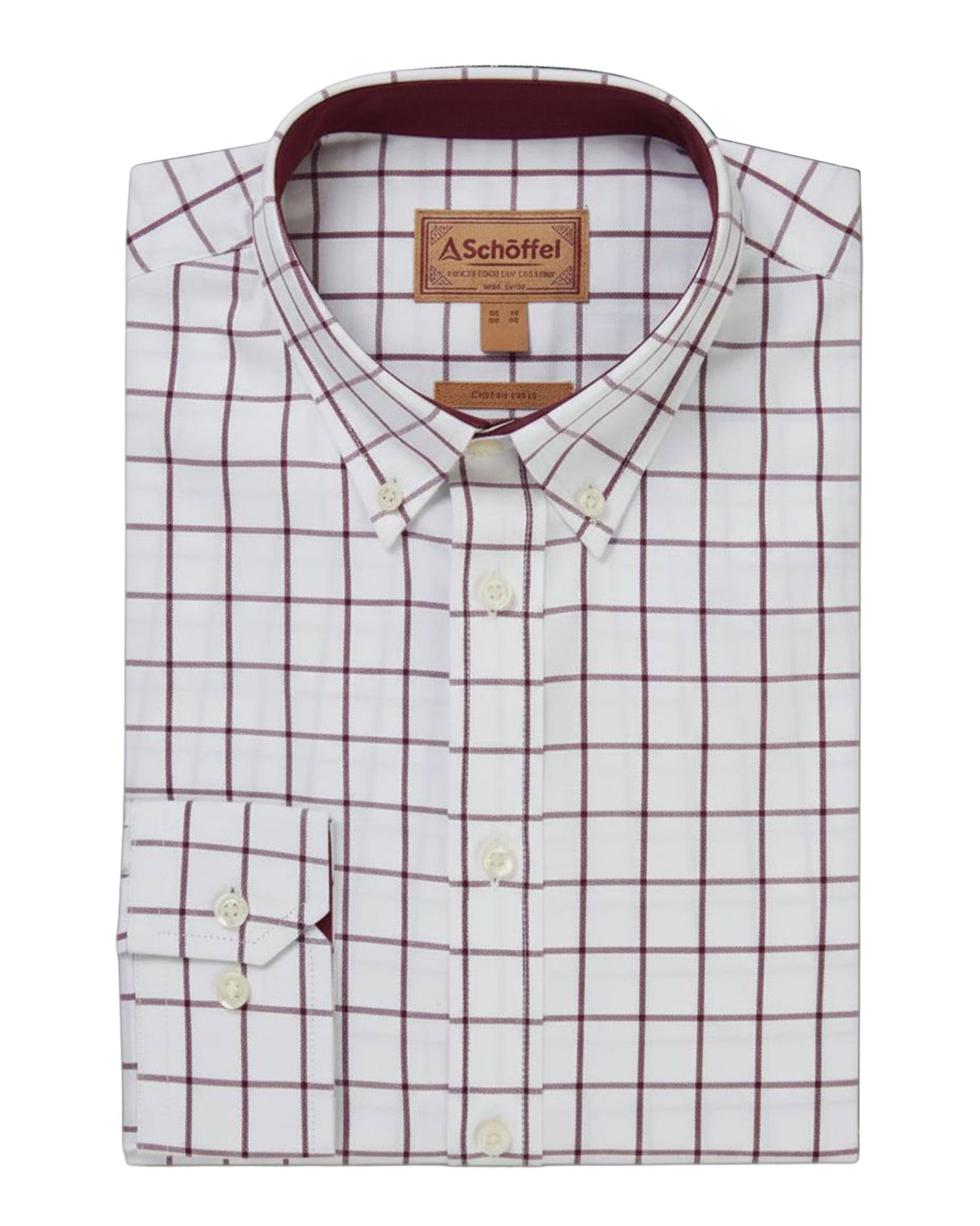 Halesworth Tailored Shirt - Burgundy Check