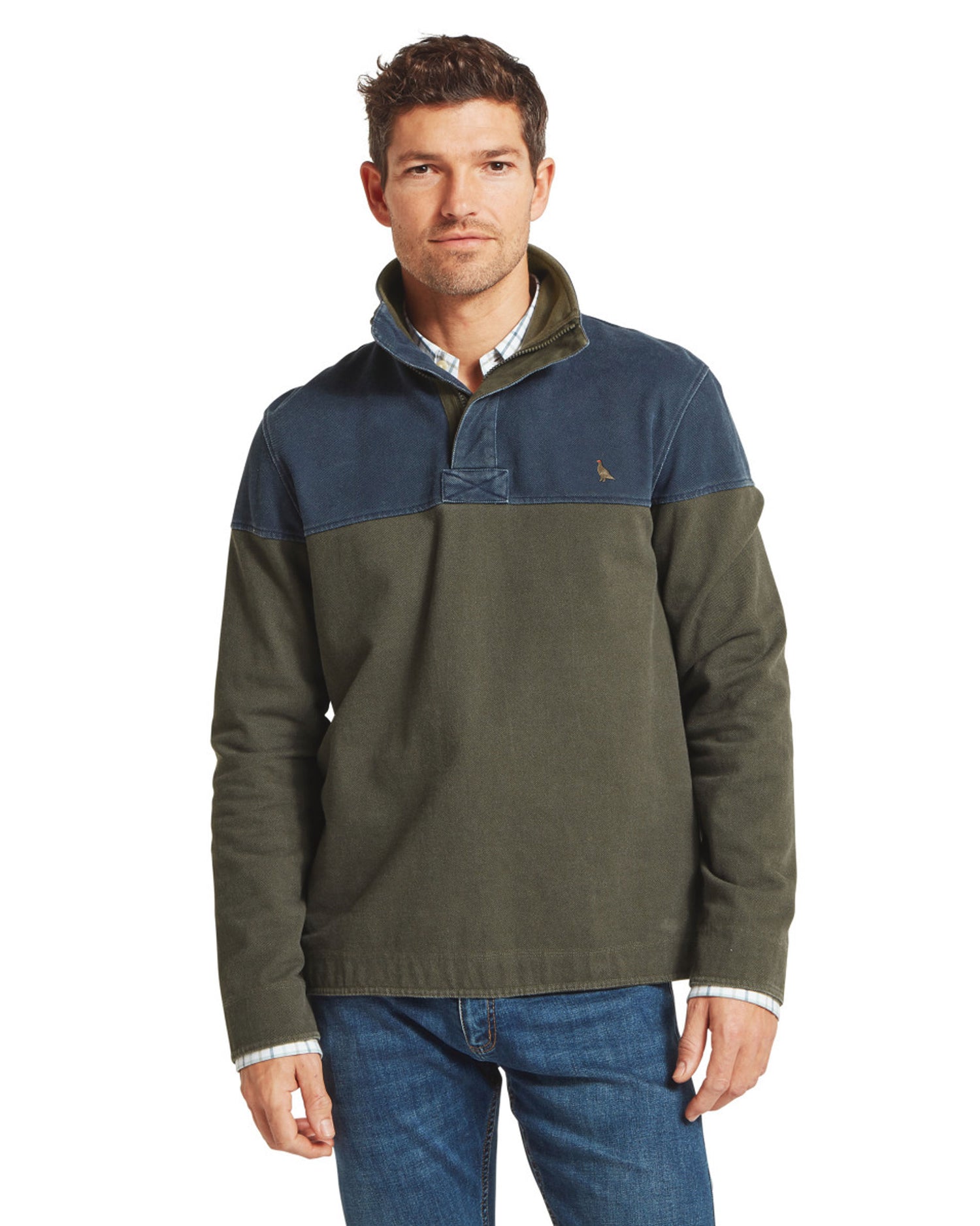 Helford Heritage Sweatshirt - Peat Green Ptarmigan