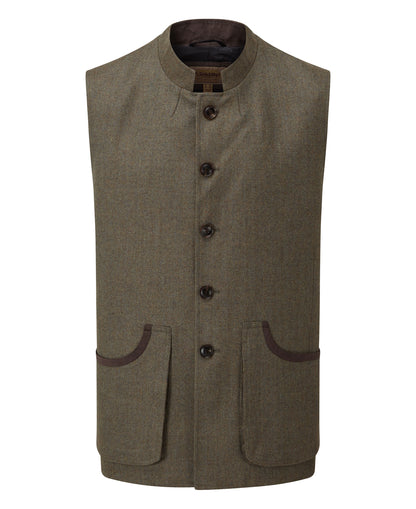 Holcot Tweed Waistcoat - Loden Green Herringbone Tweed