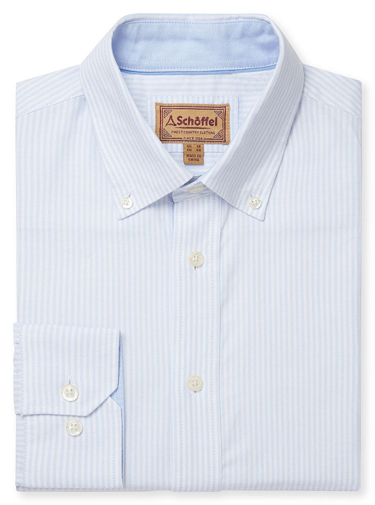 Holt Oxford Tailored Shirt - Pale Blue Stripe