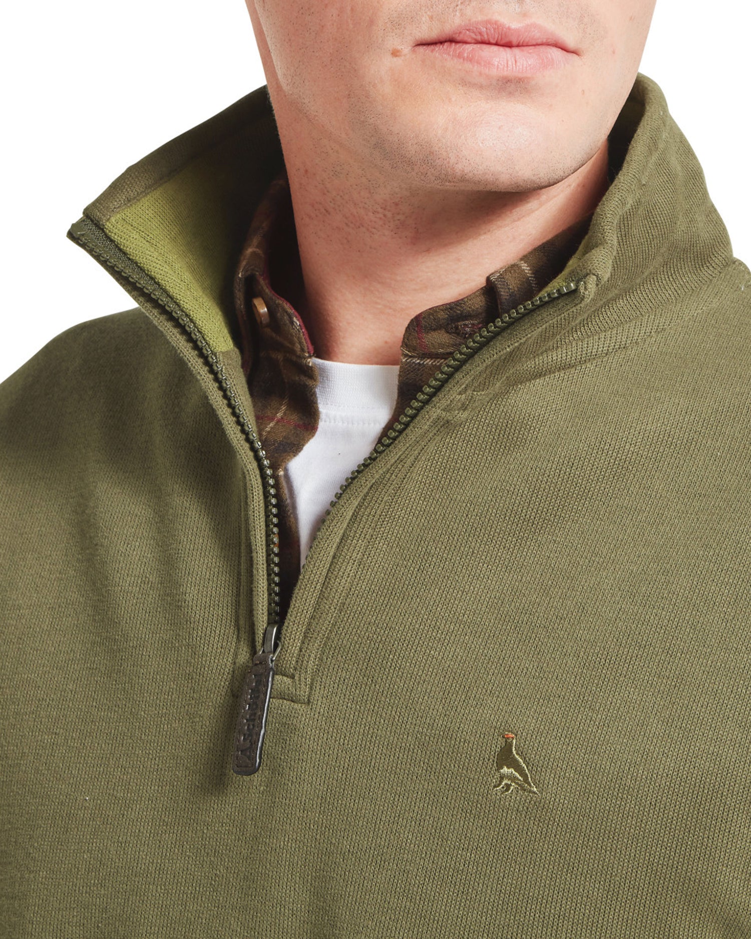 Kingsand 1/4 Zip Jumper - Dark Khaki Green
