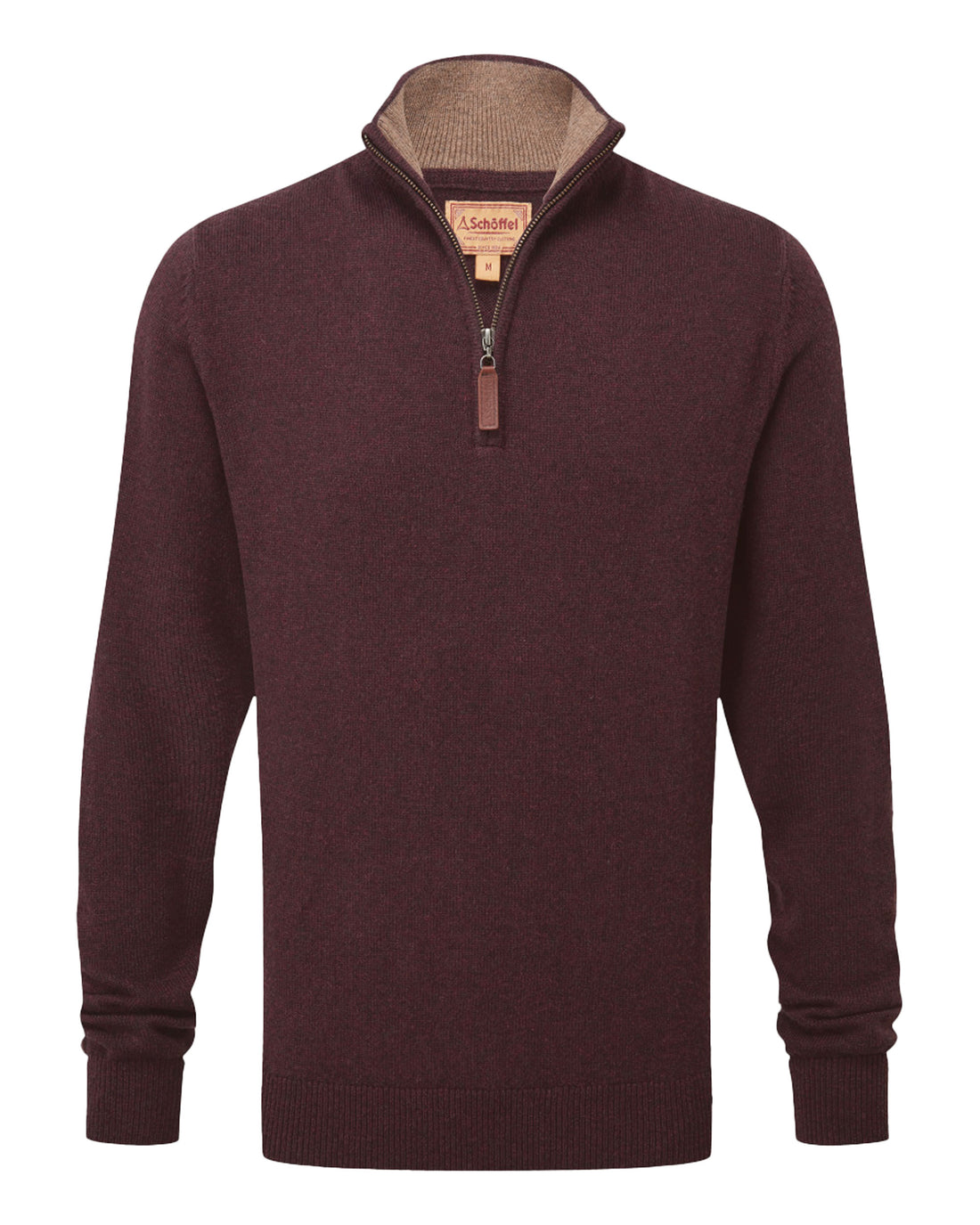 Lewis Lambswool 1/4 Zip Jumper - Port
