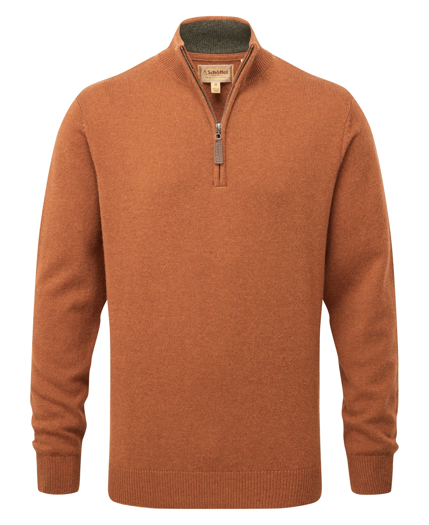 Lewis Lambswool 1/4 Zip Jumper - Brick