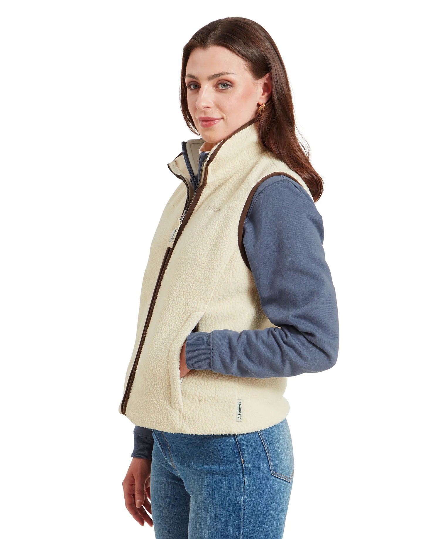 Lyndon Retro Fleece Gilet - Ecru