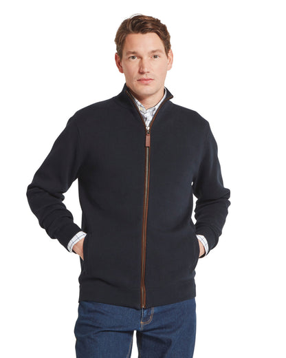 Marlow Full Zip Jumper - Navy