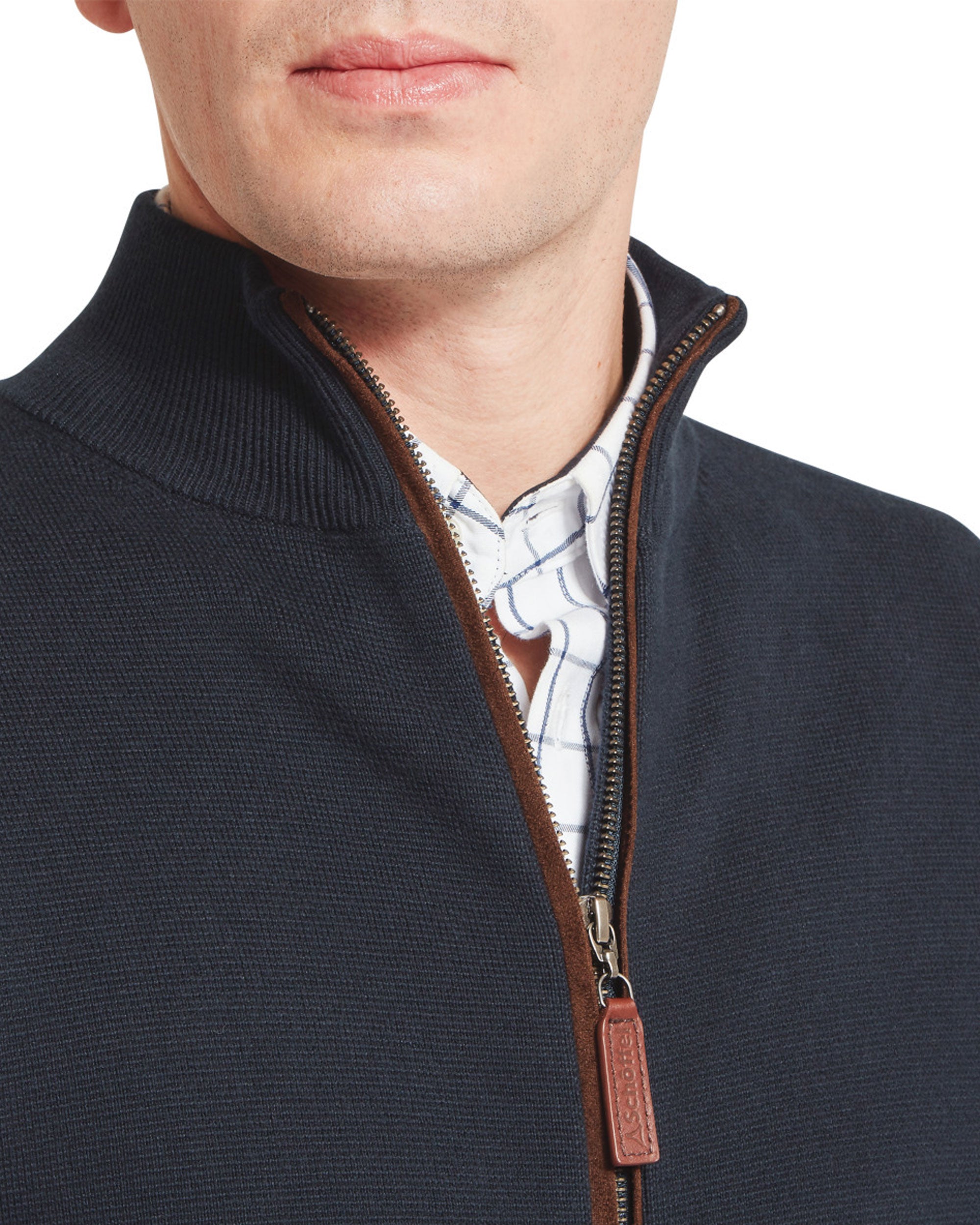 Marlow Full Zip Jumper - Navy