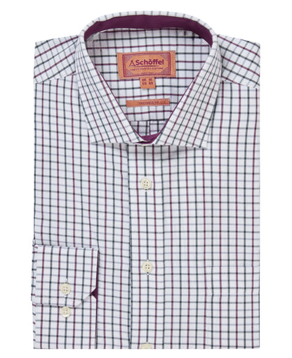 Milton Tailored Shirt - Plum/Botanical Green