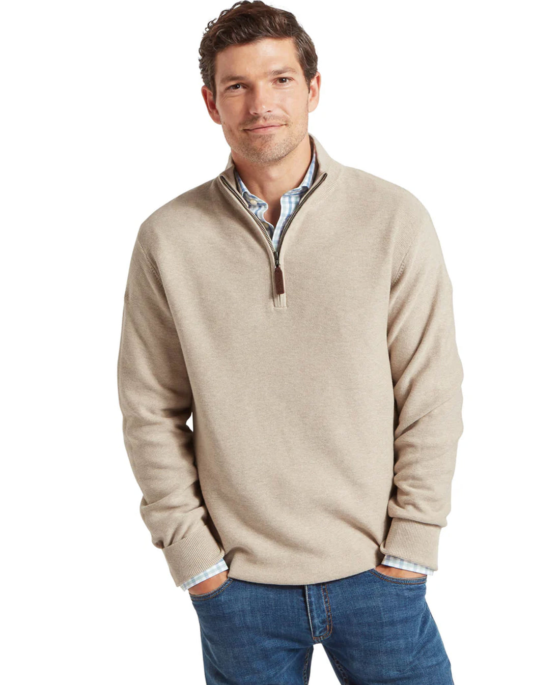 Porthleven 1/4 Zip Jumper - Oat