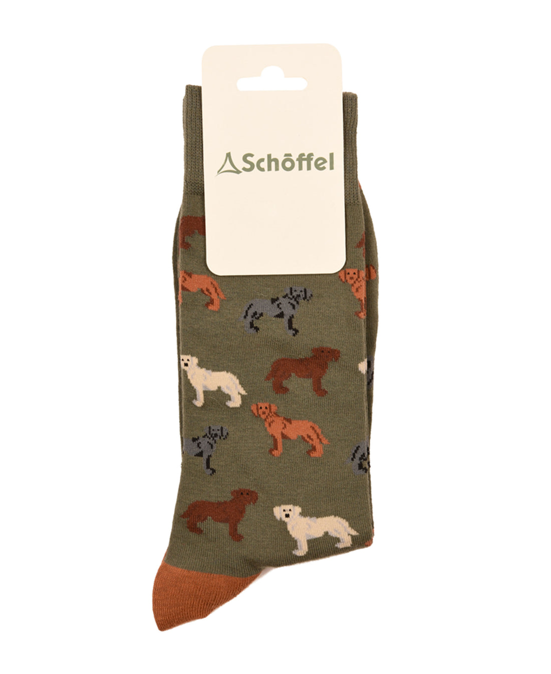 Single Cotton Sock - Olive Labrador