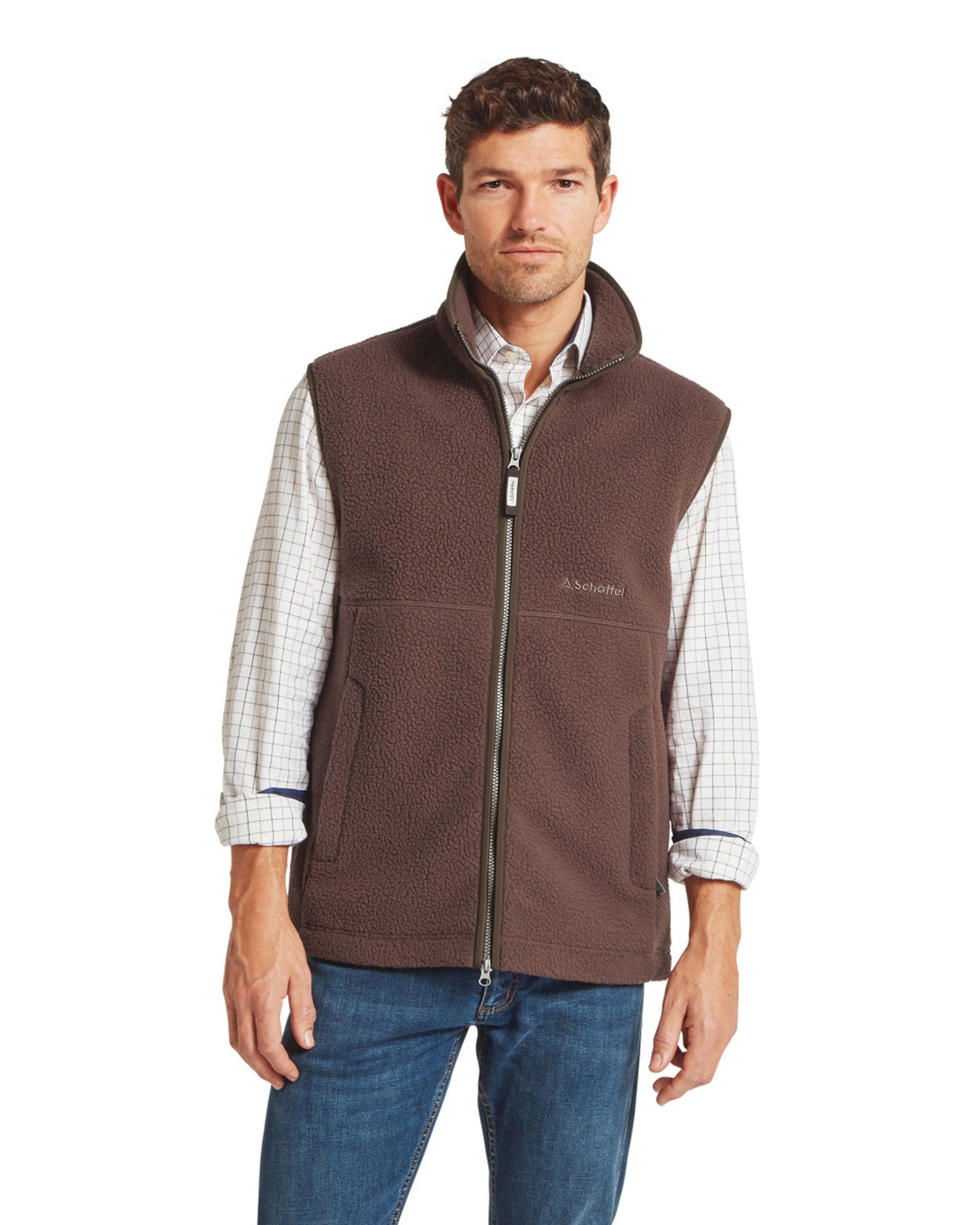 Oakham Retro Fleece Gilet - Mahogany
