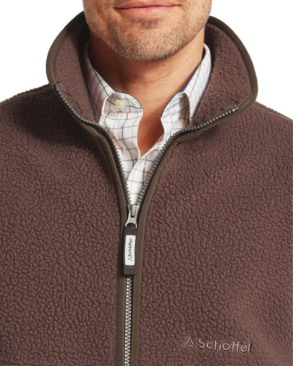 Oakham Retro Fleece Gilet - Mahogany