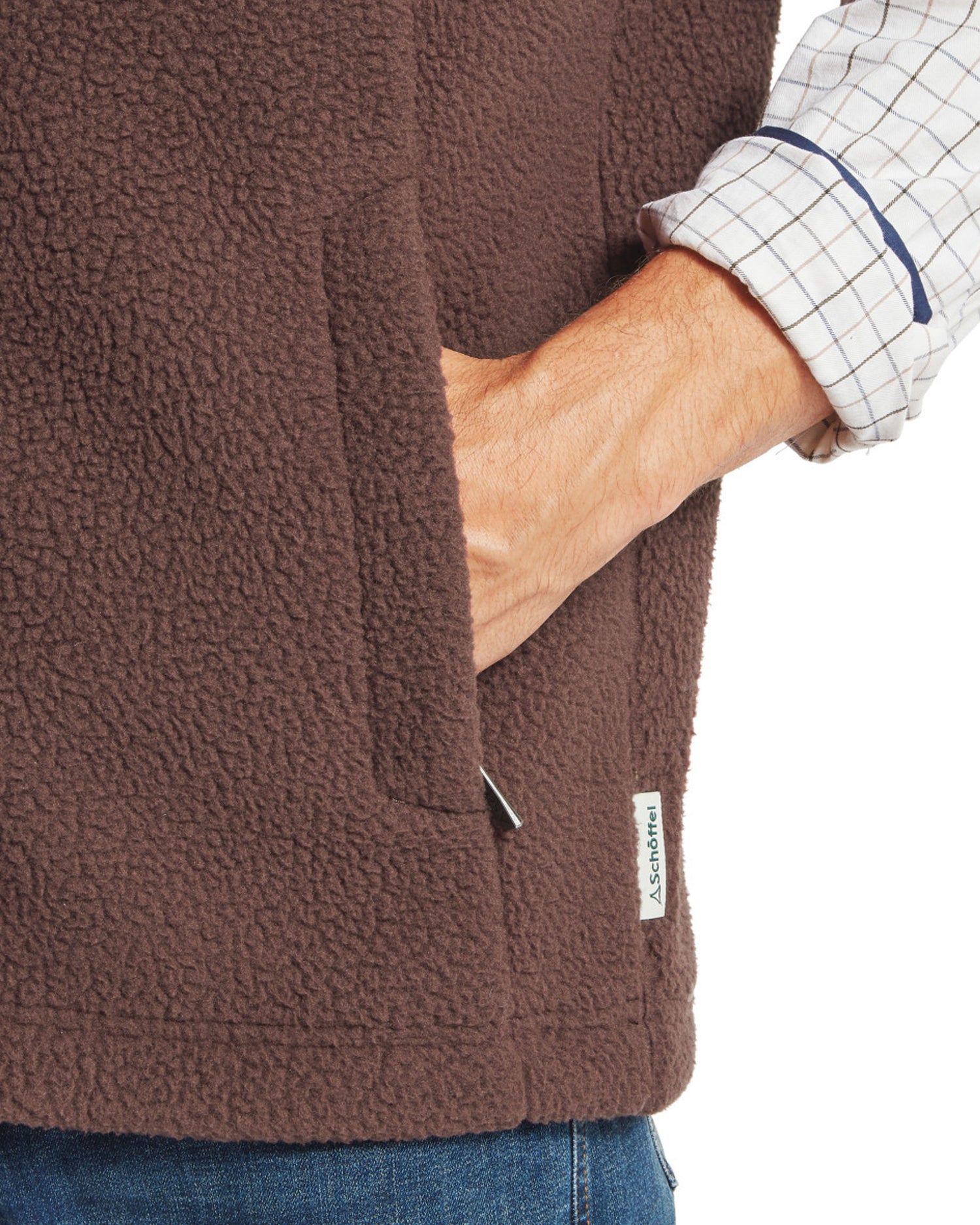Oakham Retro Fleece Gilet - Mahogany