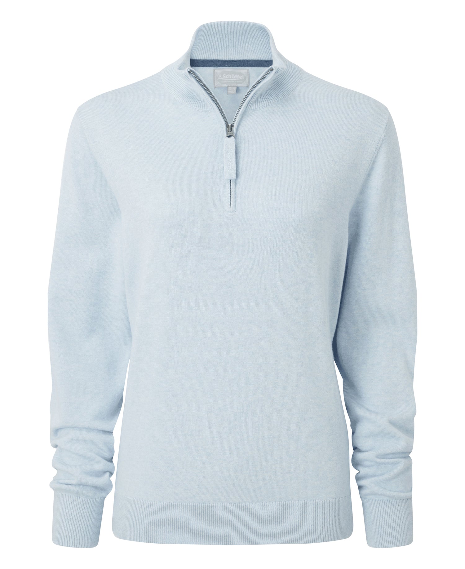 Polperro Pima Cotton 1/4 Zip - Blue Water