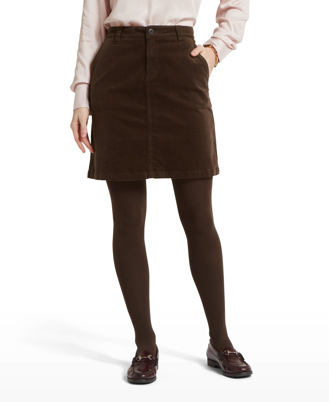 Sage Cord Skirt - Chocolate