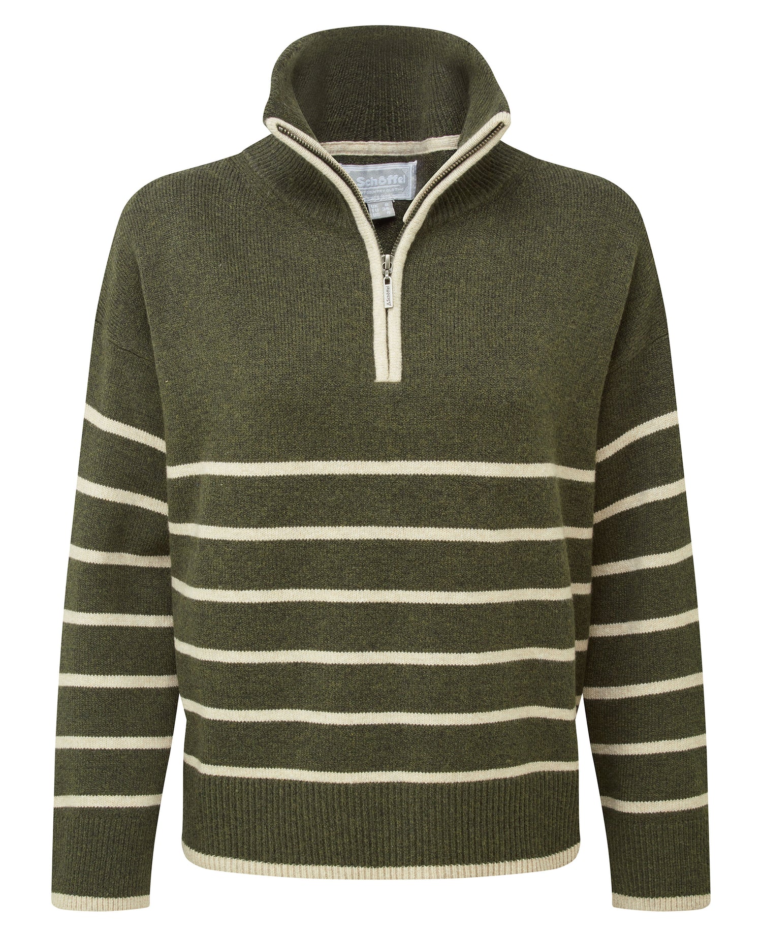 Sandsend 1/4 Jumper - Loden/Oatmeal