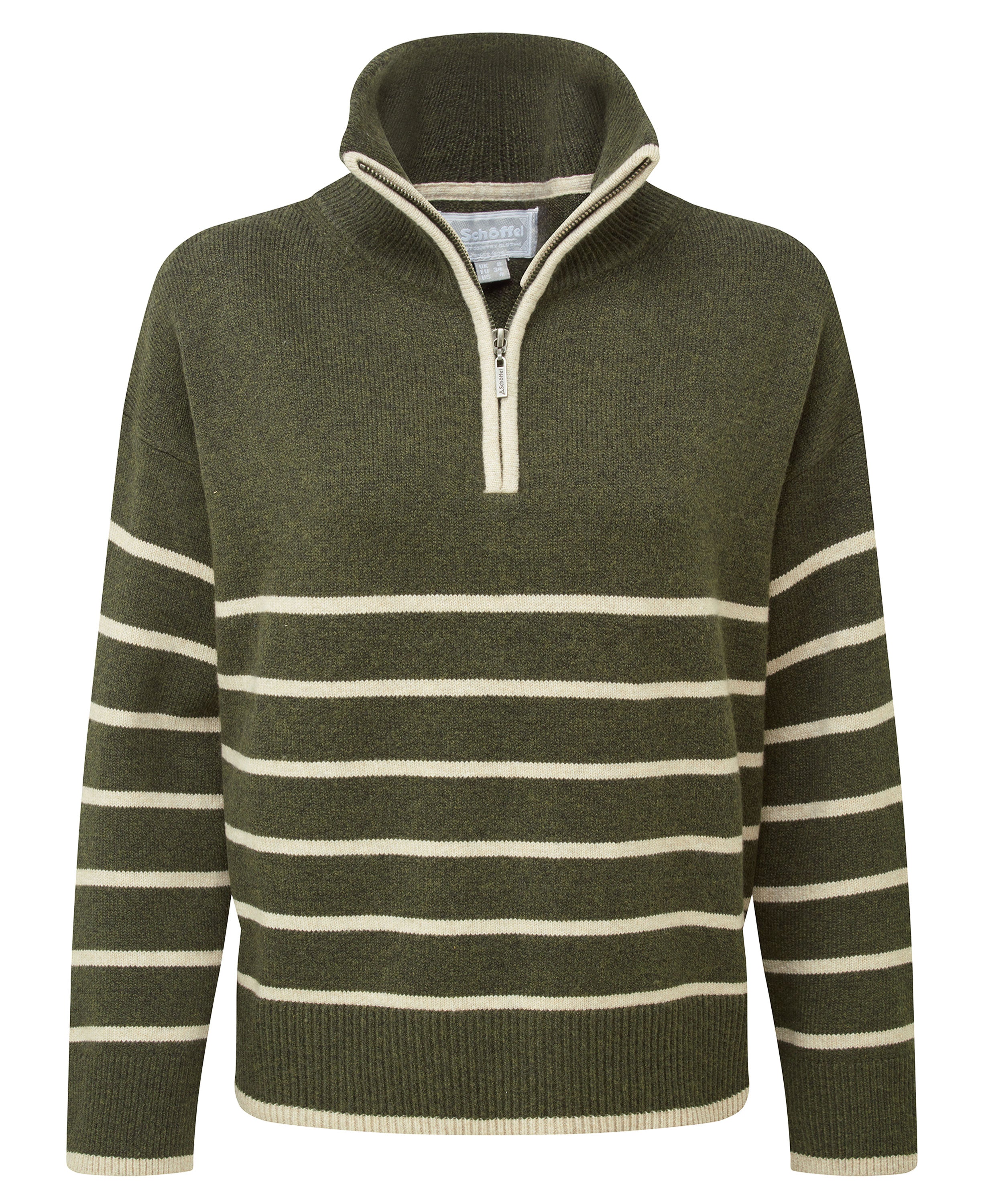 Sandsend 1/4 Jumper - Loden/Oatmeal