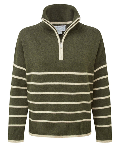 Sandsend 1/4 Jumper - Loden/Oatmeal
