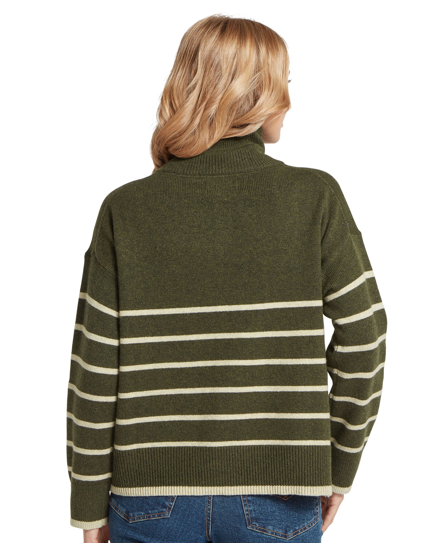 Sandsend 1/4 Jumper - Loden/Oatmeal