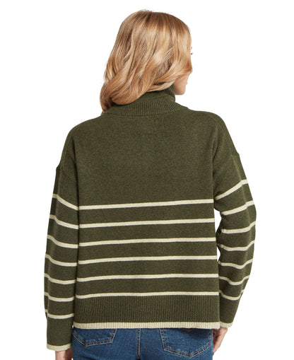 Sandsend 1/4 Jumper - Loden/Oatmeal