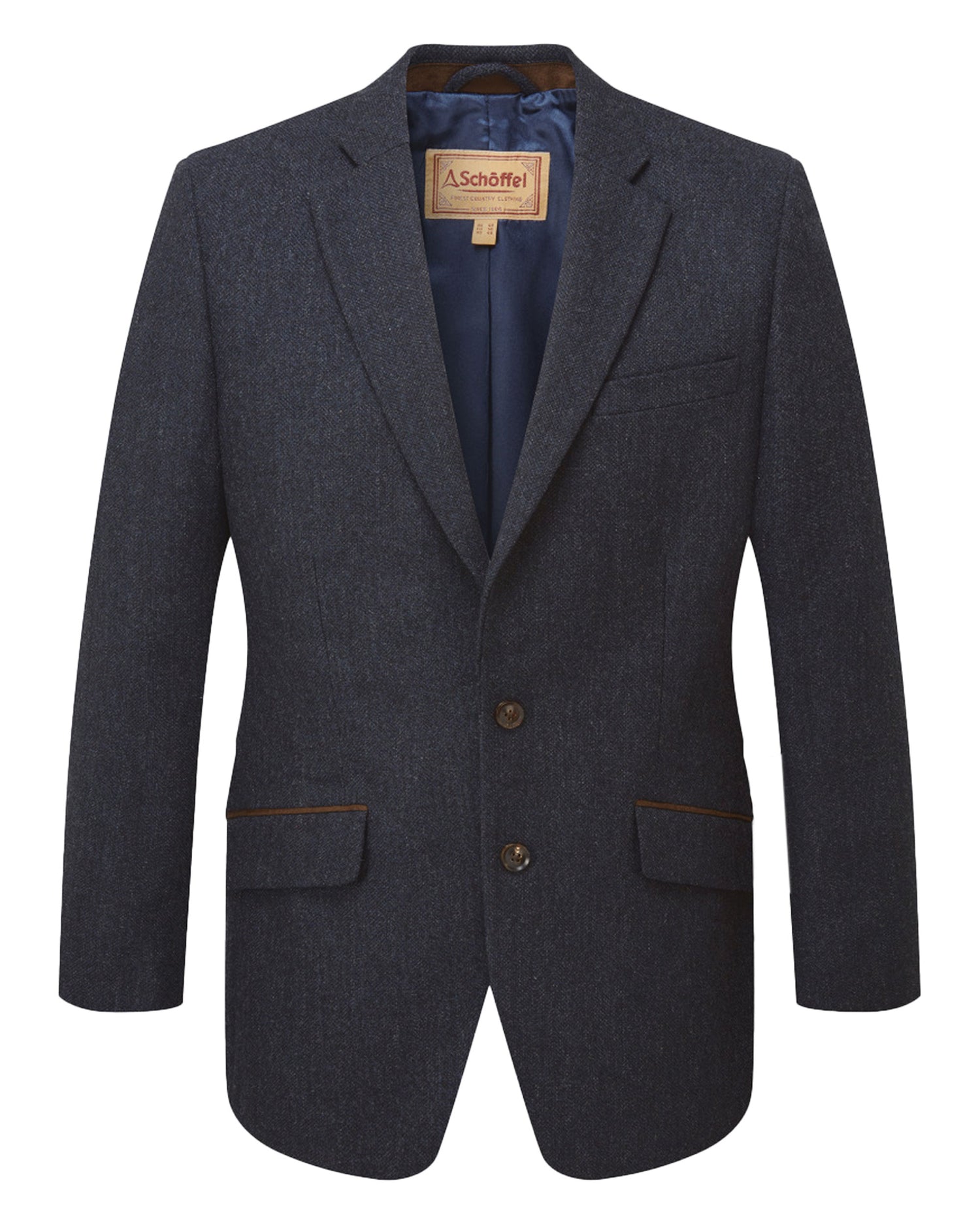 St Andrews Tweed Sports Jacket - Dark Navy Herringbone Tweed