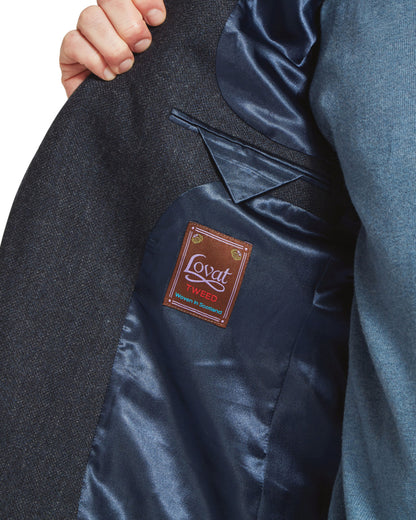 St Andrews Tweed Sports Jacket - Dark Navy Herringbone Tweed