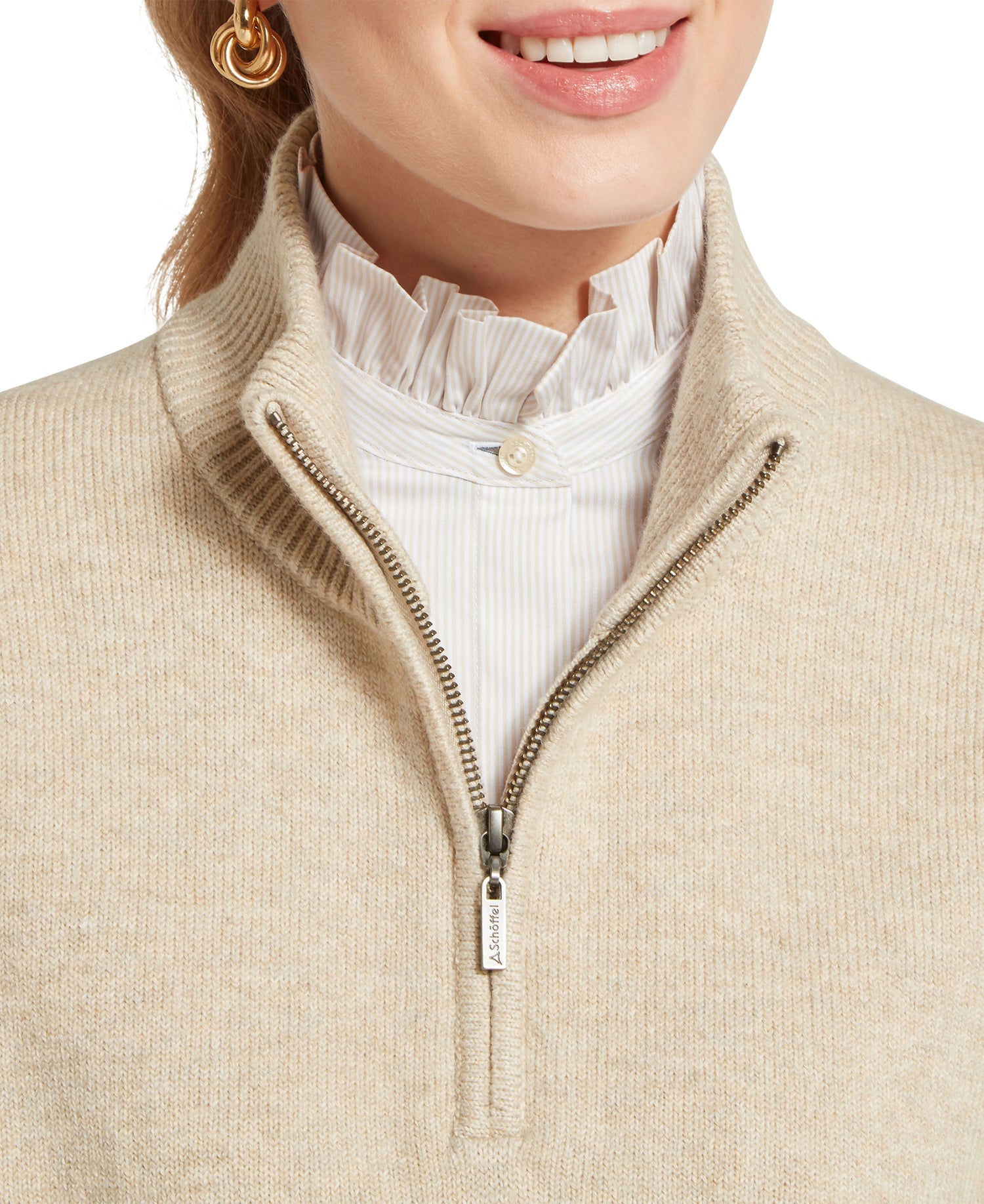 Thoralby 1/4 Zip Jumper - Oatmeal