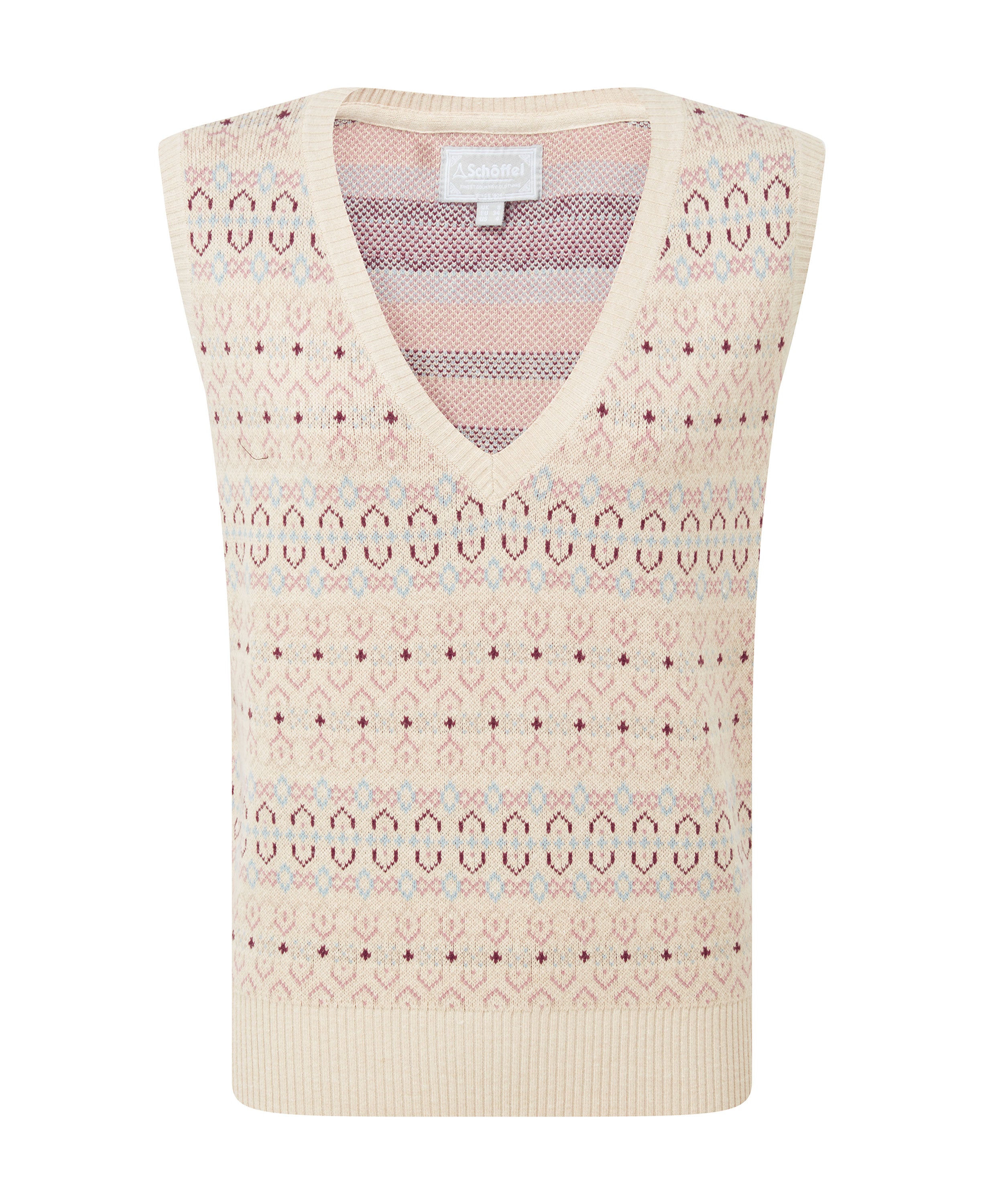Tresness Fairisle Vest - Port/Lake Blue