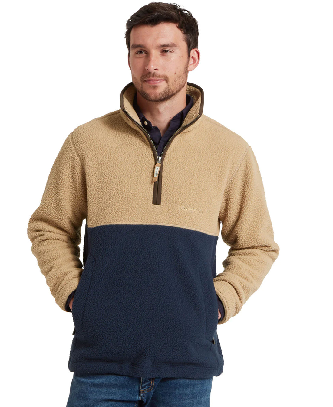 Berkeley Retro Fleece - True Navy/Tan