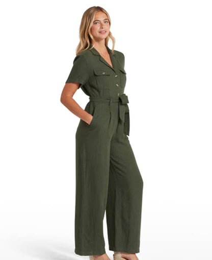 Daisy Jumpsuit - Beetle Green