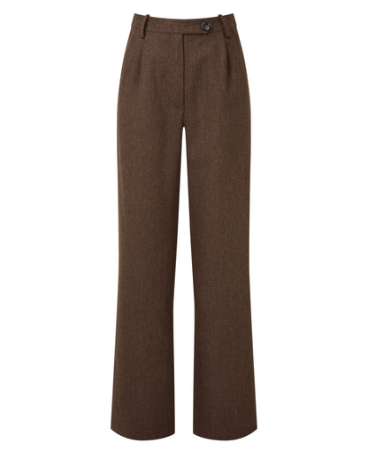 Arabella Tweed Trouser - Chocolate Herringbone Tweed