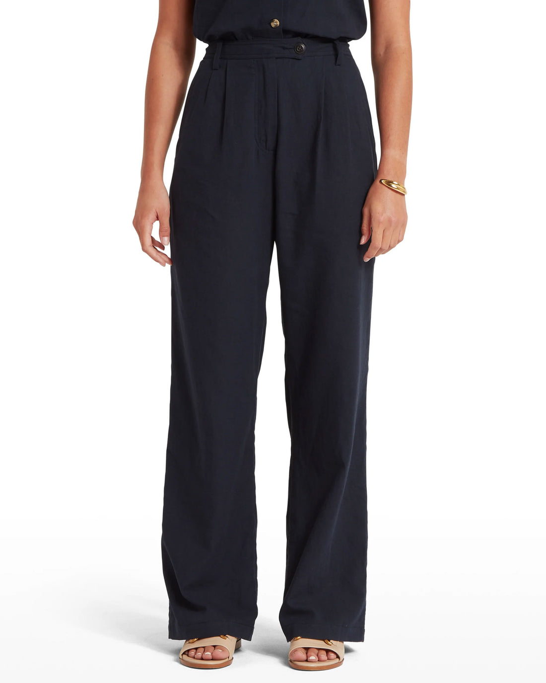 Dahlia Linen Trousers - Navy