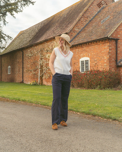 Dahlia Linen Trousers - Navy