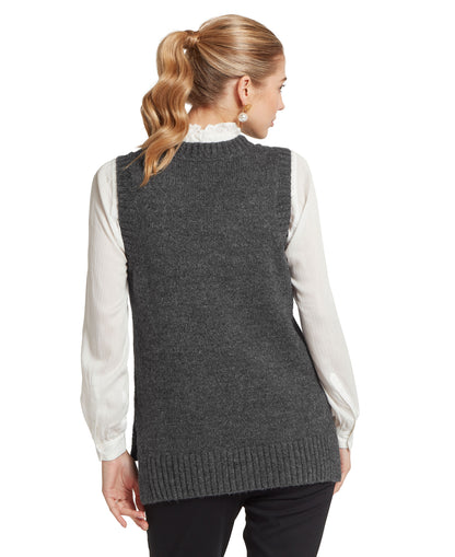 Evie Sleeveless Jumper - Charcoal