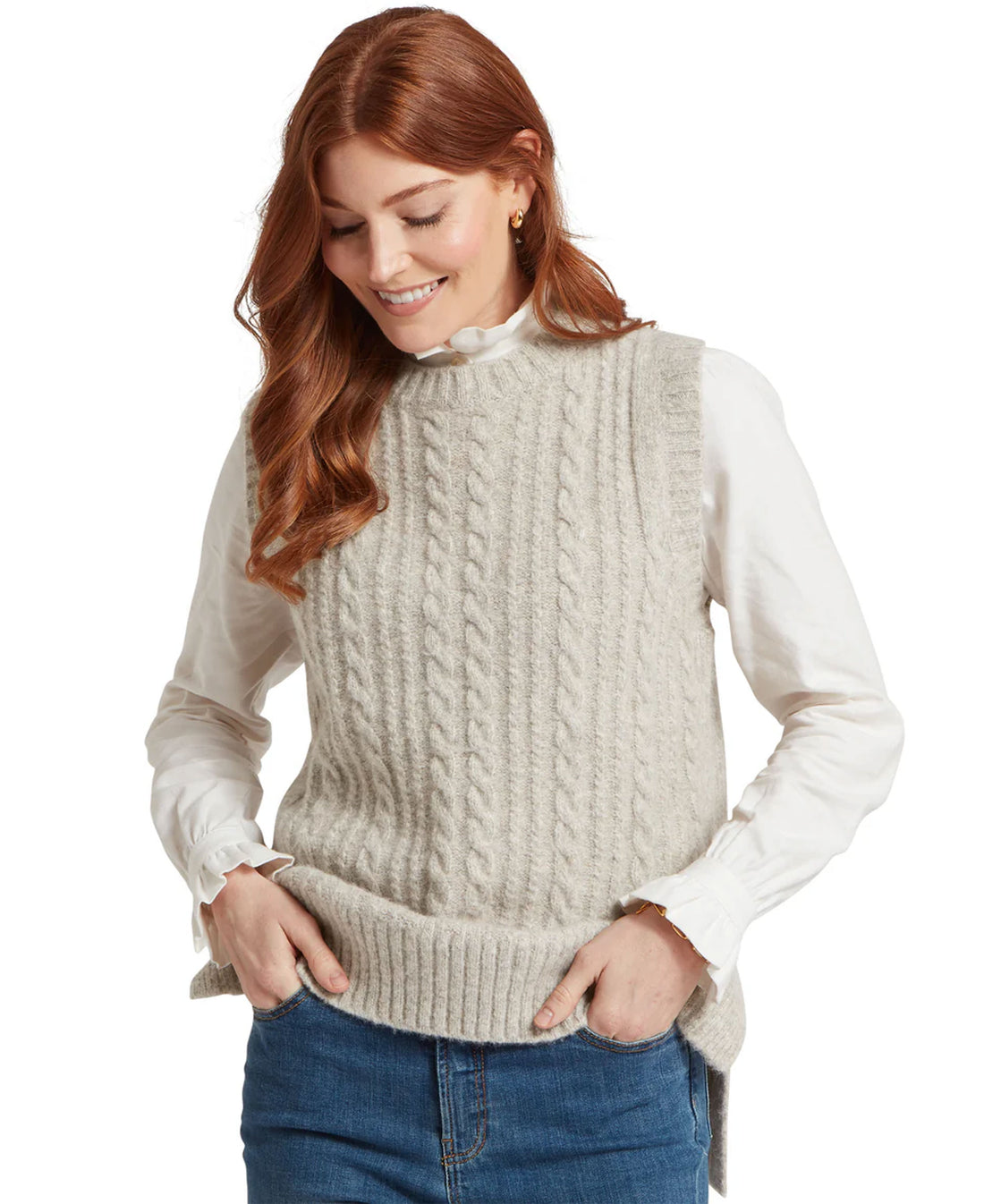 Evie Sleeveless Jumper - Cobblestone