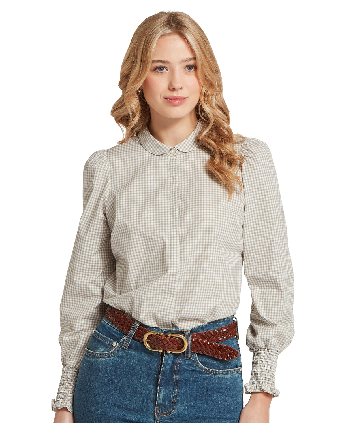 Flora Gingham Shirt - Sage Green
