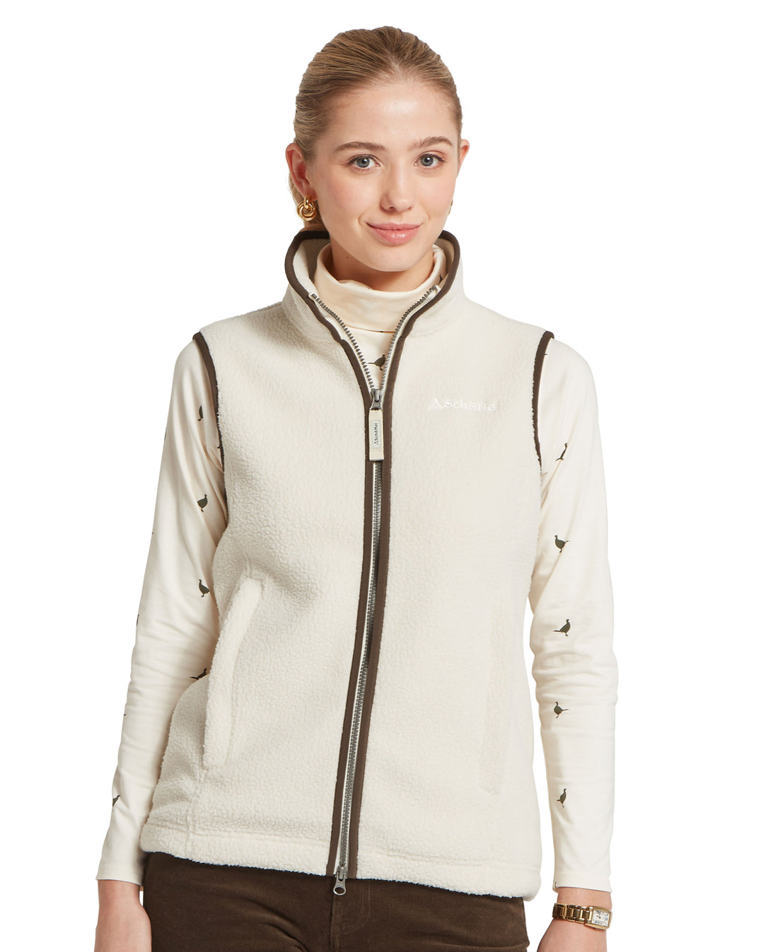 Lyndon Retro Fleece Gilet - Soft White