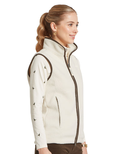Lyndon Retro Fleece Gilet - Soft White
