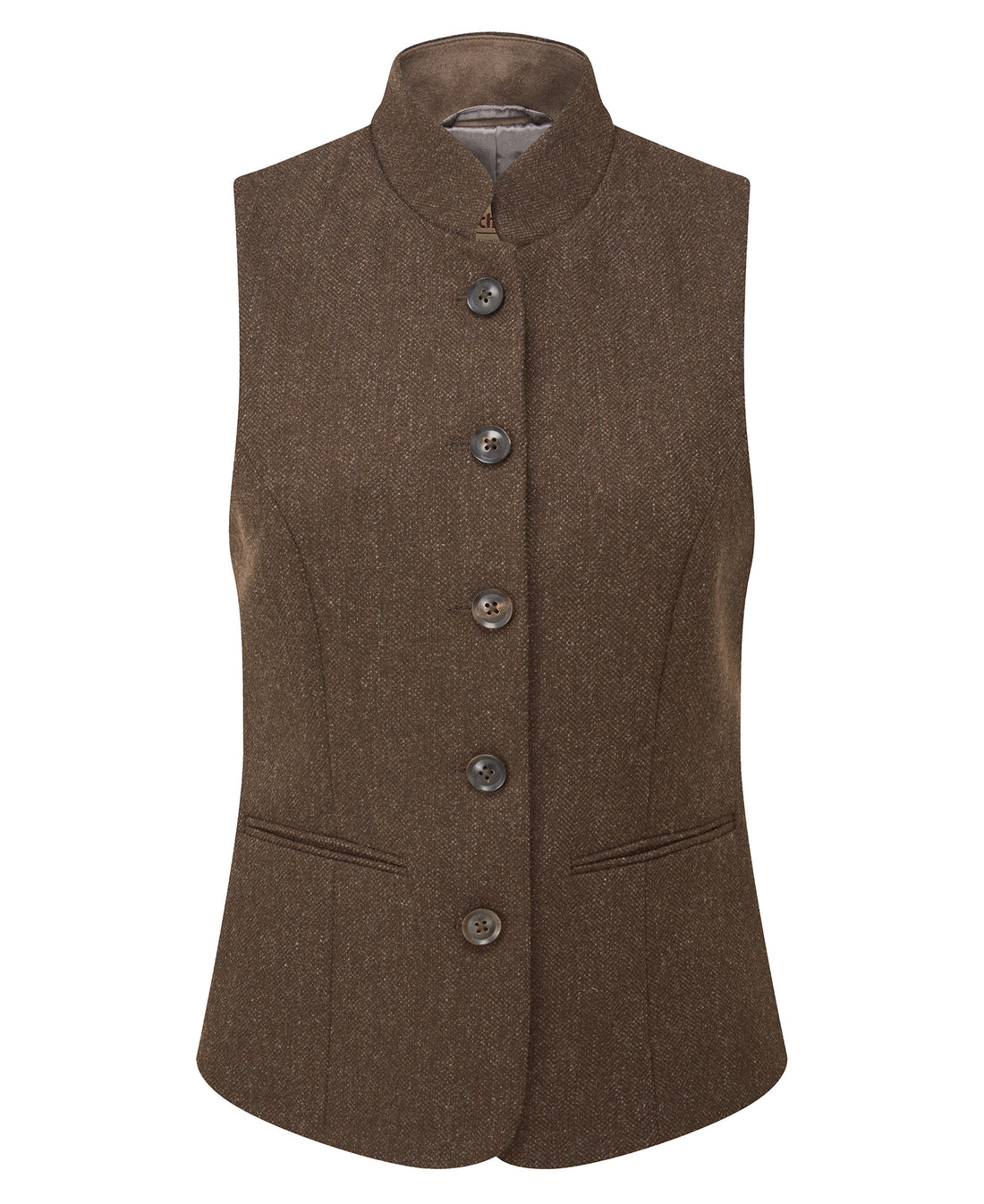 Millport Tweed Nehru Waistcoat - Chocolate Herr Tweed