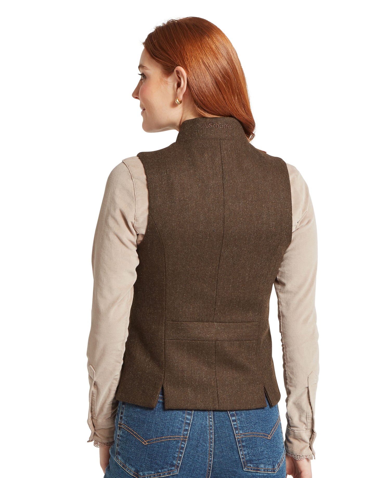 Millport Tweed Nehru Waistcoat - Chocolate Herr Tweed