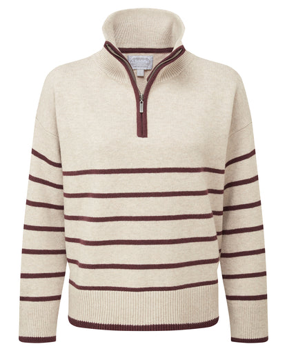 Sandsend 1/4 Jumper - Oatmeal/Port