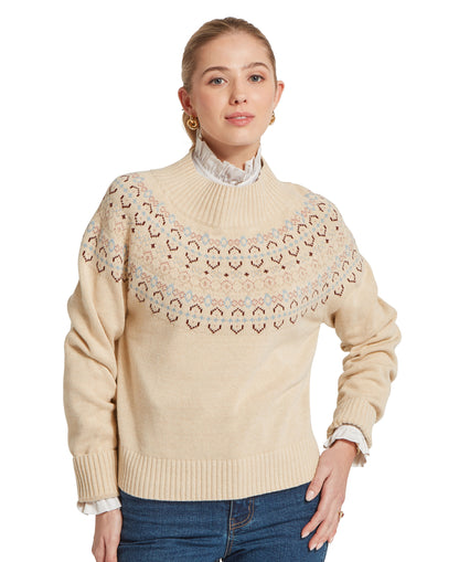 Tresness Fairisle Jumper - Port/Lake Blue