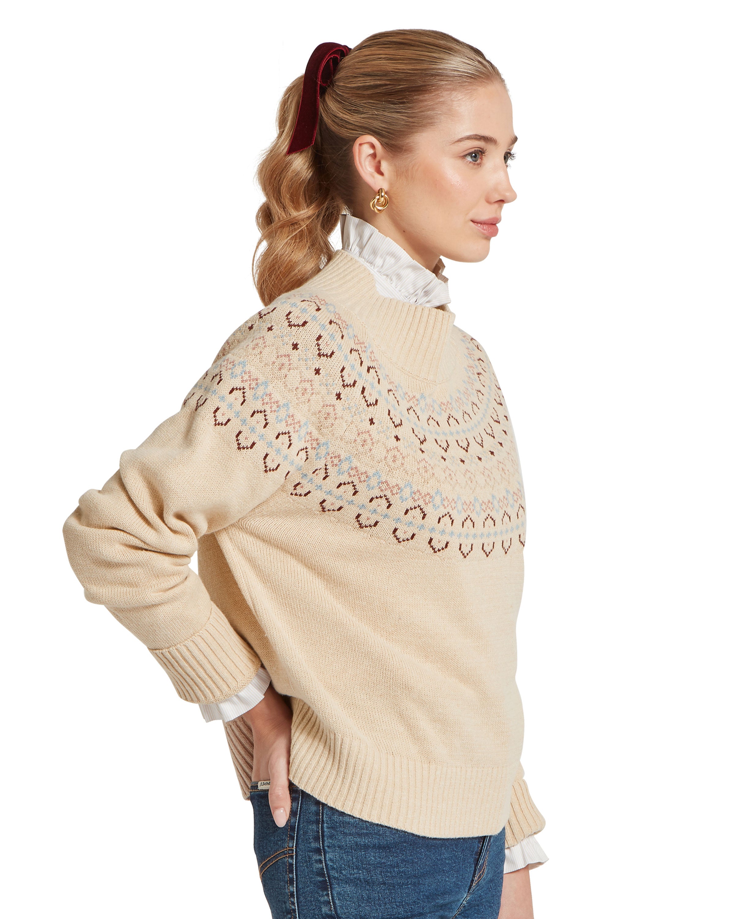 Tresness Fairisle Jumper - Port/Lake Blue