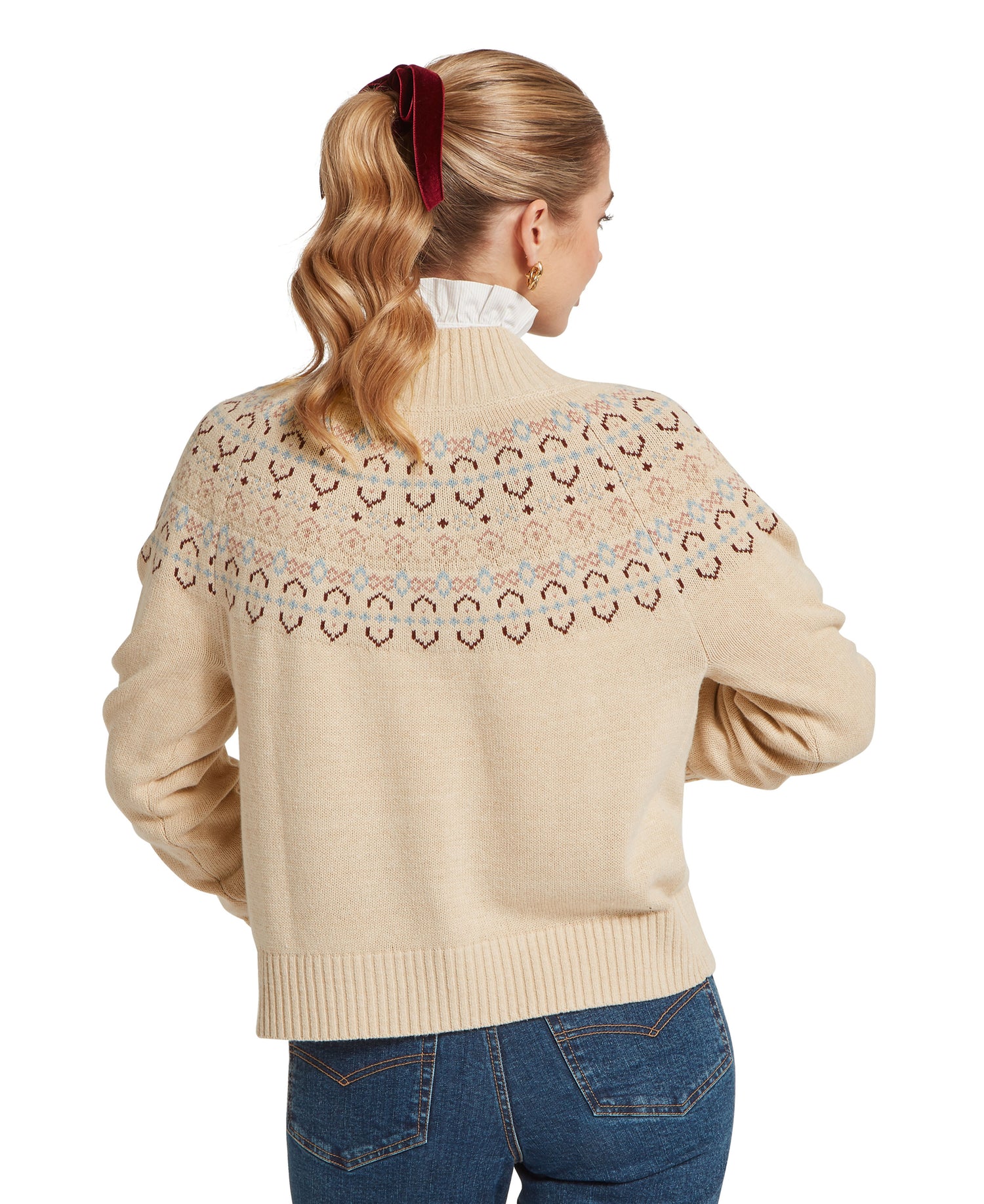 Tresness Fairisle Jumper - Port/Lake Blue