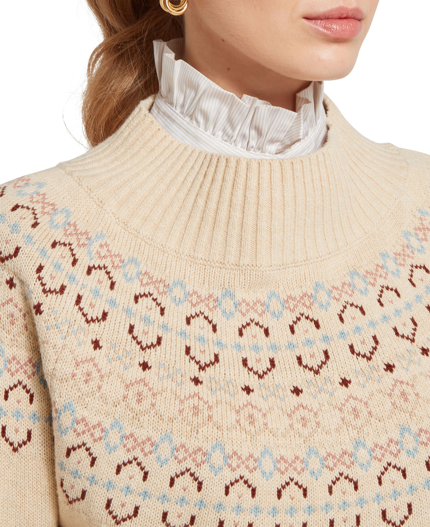 Tresness Fairisle Jumper - Port/Lake Blue