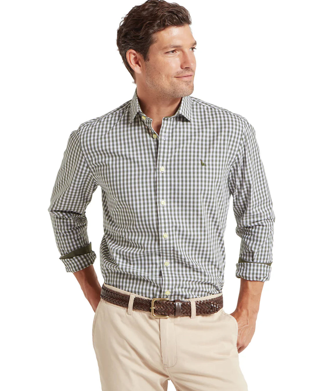 Thorpeness Tailored Shirt - Beetle Green Check