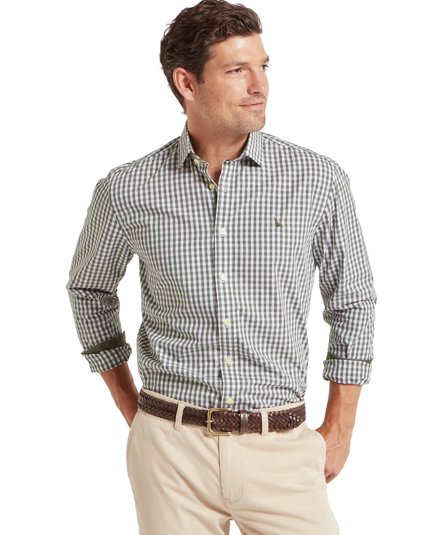 Thorpeness Tailored Shirt - Beetle Green Check