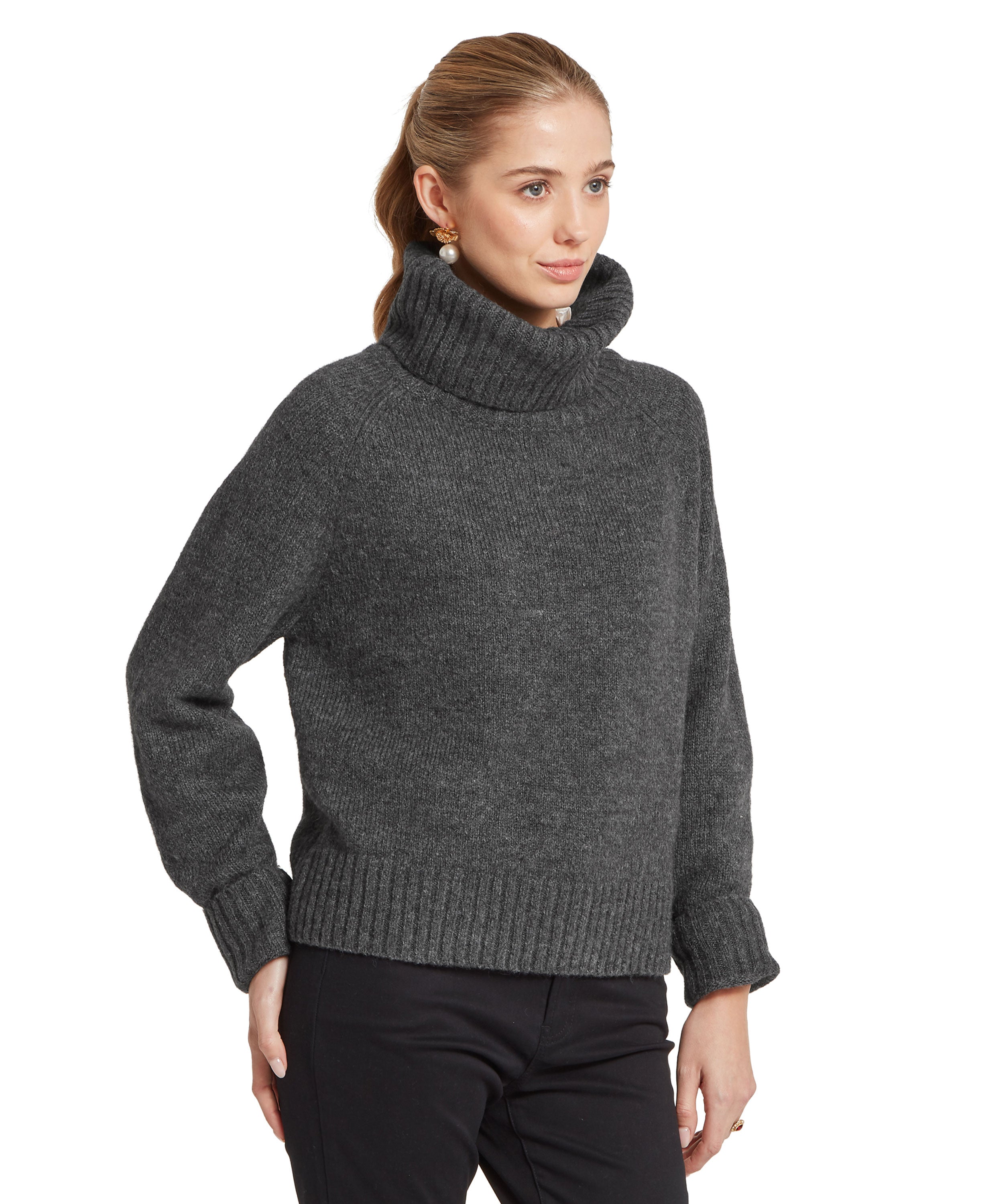 Sutton Roll Neck Jumper - Charcoal