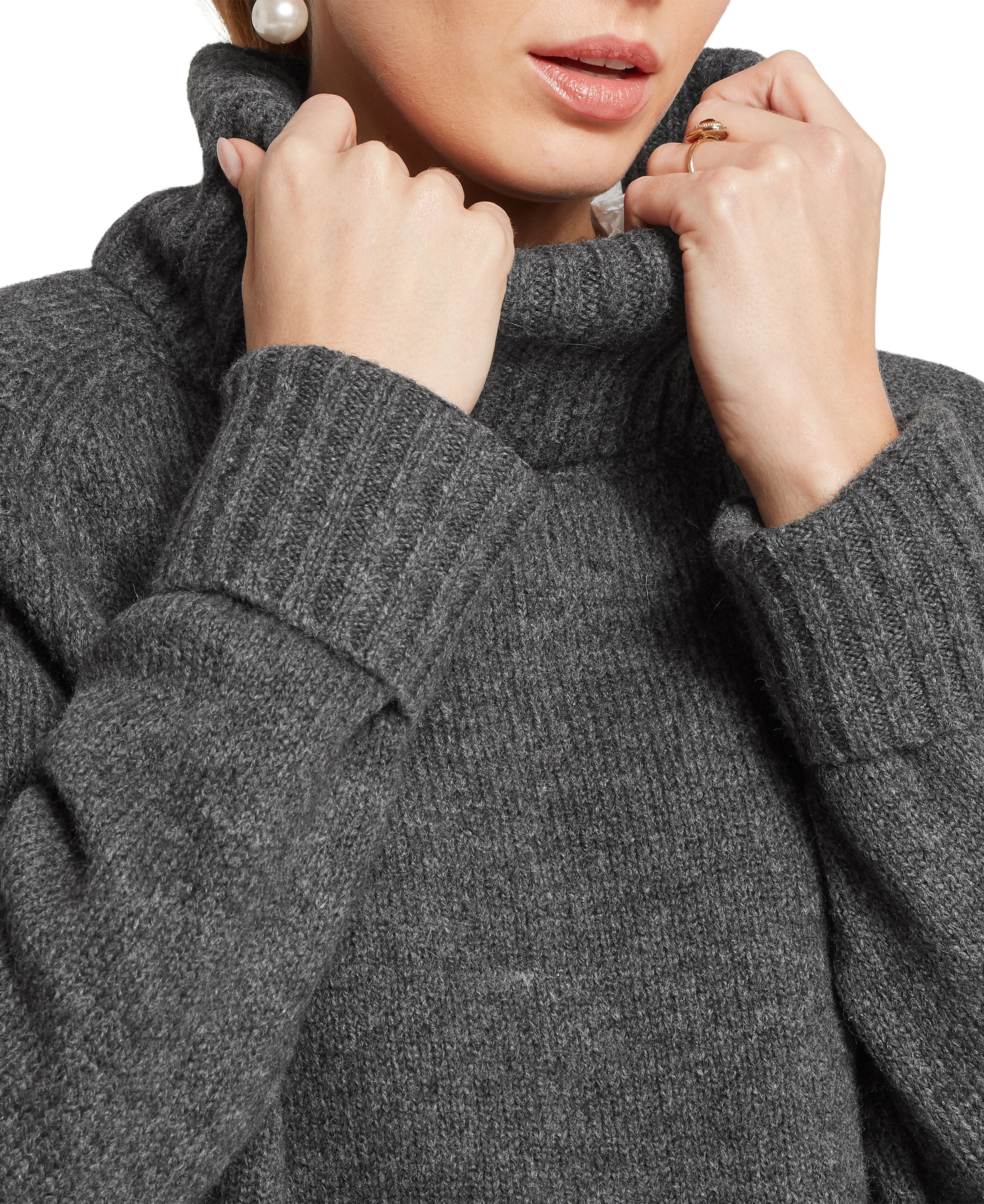 Sutton Roll Neck Jumper - Charcoal