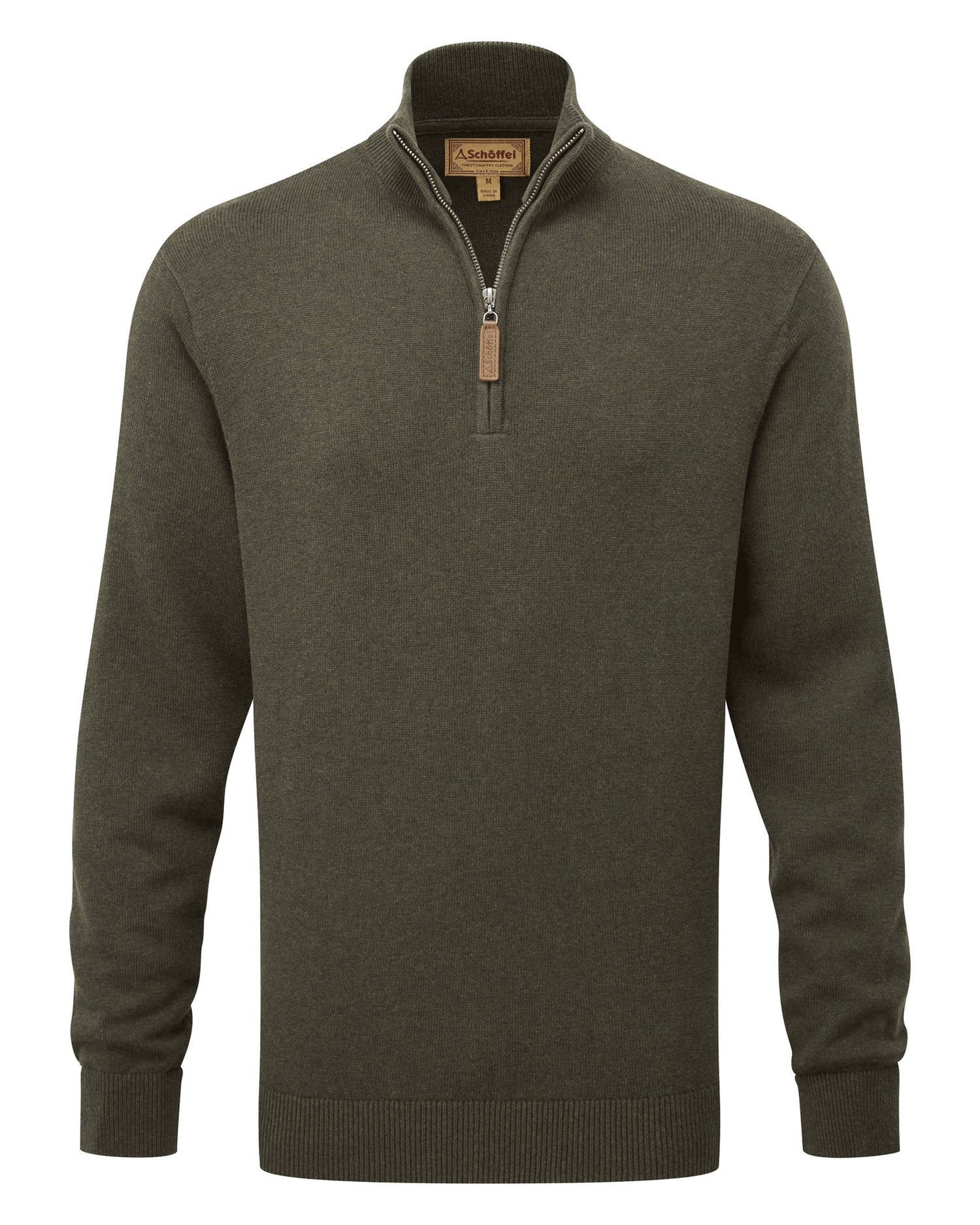 Calton Cotton Cashmere 1/4 Zip Jumper - Loden Green