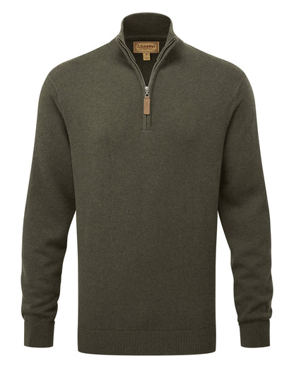 Calton Cotton Cashmere 1/4 Zip Jumper - Loden Green